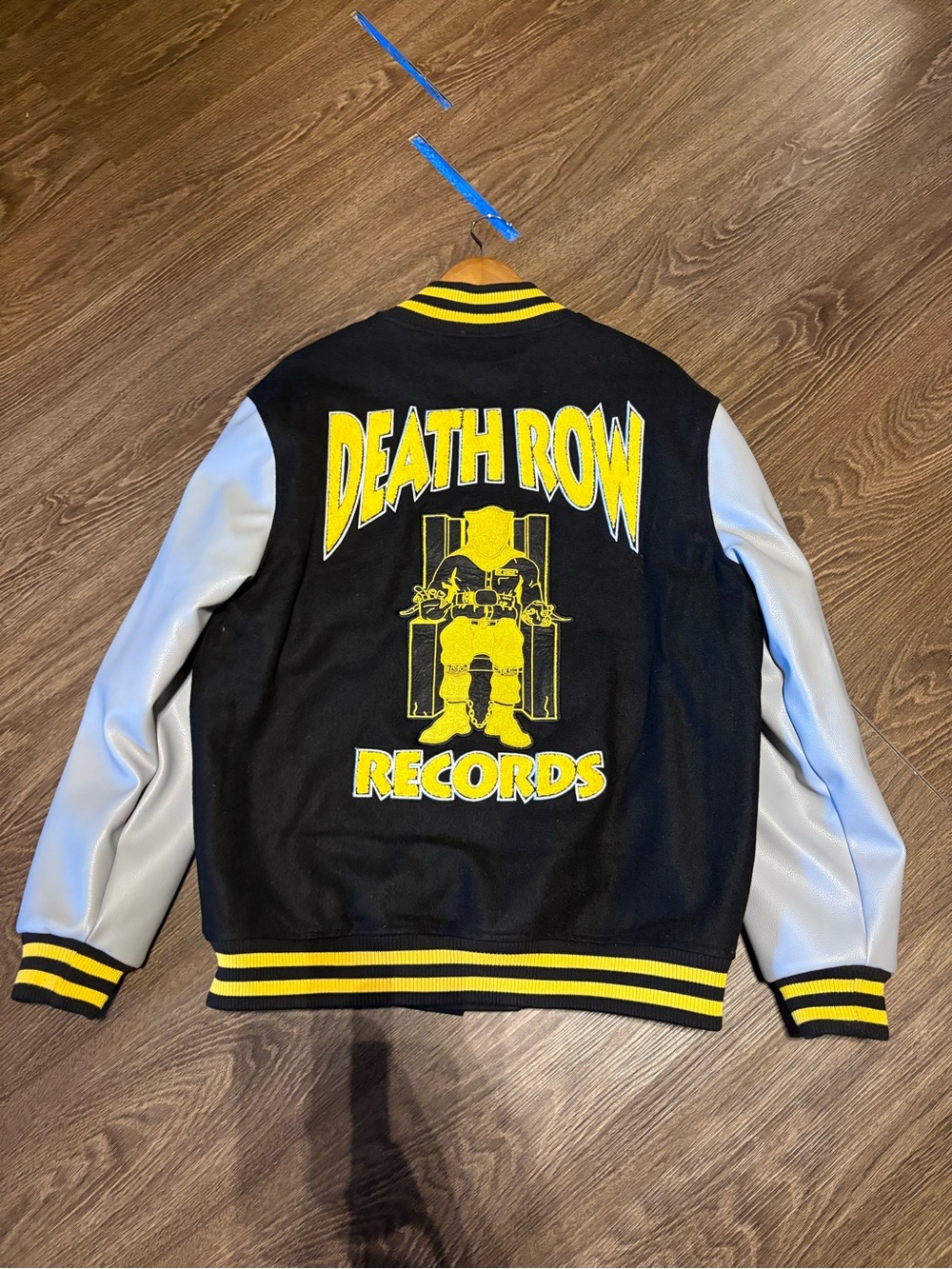 Crooks & Castles Black and Yellow Varsity Bomber Jacket